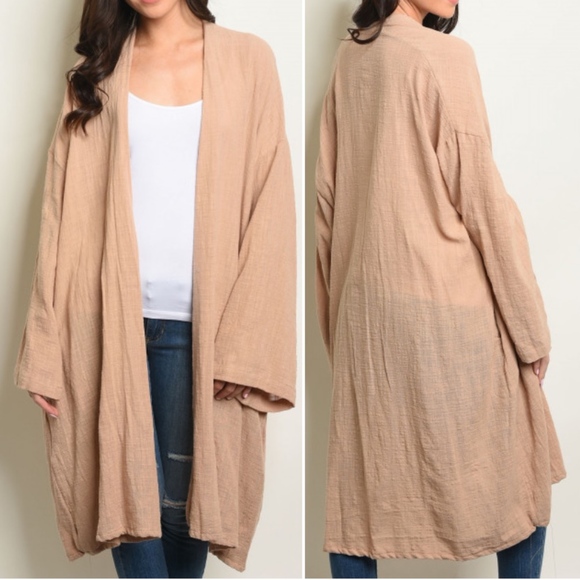 Charcoal kimono style Boho Cardigan - Picture 6 of 7